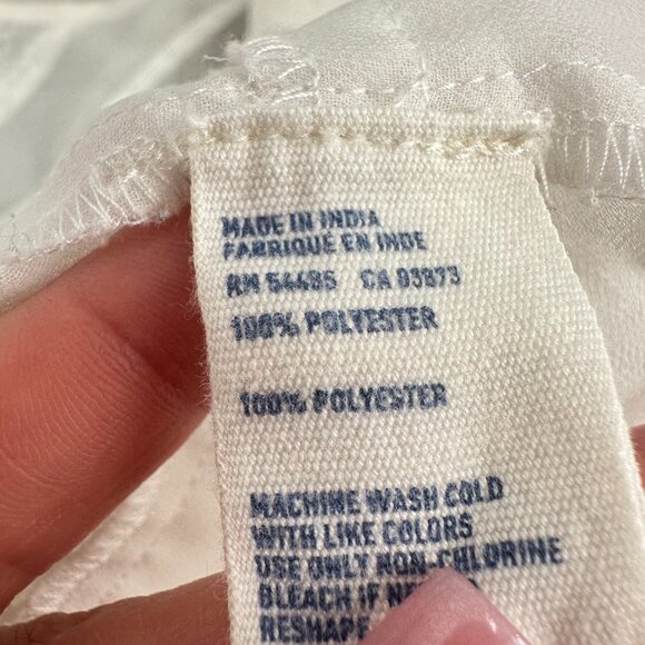 American Eagle Outfitters Sheer Top White Embroidered Paisley Cap Sleeve Pre-Own - Picture 8 of 9